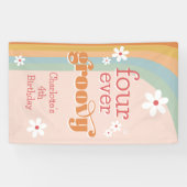 フォーエバーグルービーホワイトデイジーガールズ4歳の誕生日 横断幕 (横)