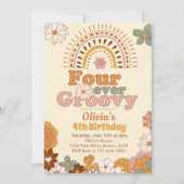 フォーエバーグルービーレインボー4th誕生日招待状 招待状 (正面)