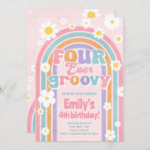 フォーエバーグルービーレインボー4th誕生日招待状 招待状 (正面/裏面)