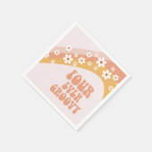 フォーエバーグルービーレトロデイジーレインボー4th誕生日 スタンダードカクテルナプキン (角)