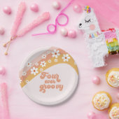 フォーエバーグルービーレトロデイジーレインボー4th誕生日 ペーパープレート (パーティー)