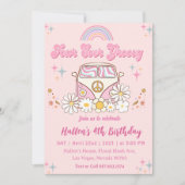 フォーエバーグルービーレトロボホレインボー4th誕生日 招待状 (正面)