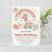 フォーエバーグルービーレトロボホレインボー4th誕生日 招待状 (スタンド正面)