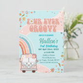 フォーエバーグルービーレトロボホレインボー4th誕生日 招待状 (スタンド正面)