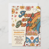 フォーエバーグルービーレトロレインボー4th誕生日 招待状 (正面)