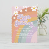 フォーエバーグルービーレトロレインボー4th誕生日 招待状 (スタンド正面)