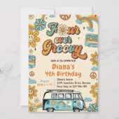 フォーエバーグルービーレトロレインボー4th誕生日 招待状 (正面)