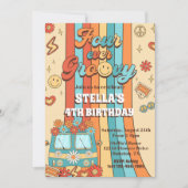 フォーエバーグルービーレトロレインボー4th誕生日 招待状 (正面)