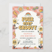 フォーエバーグルービーレトロヴァンピンク4th誕生日 招待状 (正面)