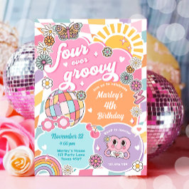 フォーエバーグルービーレトロ名門私立校風のバーシティ誕生日 招待状