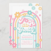 フォーエバーグルーヴィボホデイジーレインボー4th誕生日 招待状 (正面/裏面)