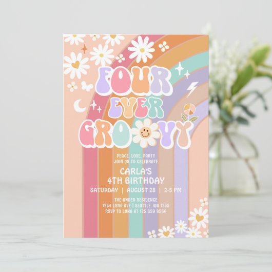 フォーエバーグルーヴィーデイジーレインボーグルーヴィー4th誕生日 招待状 (スタンド正面)
