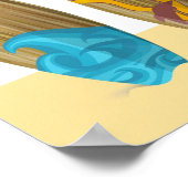 フォーエバーサマーレトロサーフボードサンサーフサンド ポスター (角)