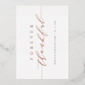 フォーエバーサンクフルバラゴールドフォイルサンキューカード 箔招待状 (正面)