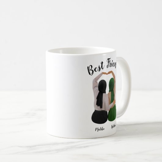 フォーエバーシスターパーソナライズされたヒジャビギフト コーヒーマグカップ (正面右)