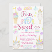 フォーエバースイートガール4thユニコーンスイーツ誕生日 招待状 (正面)