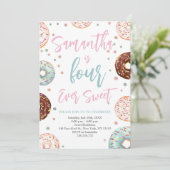 フォーエバースイートドーナツ水彩バースデーパーティー 招待状 (スタンド正面)