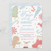 フォーエバースウィートクリスマスクッキー4th誕生日 招待状 (正面/裏面)