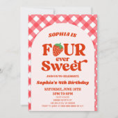 フォーエバースウィートストロベリー4歳の誕生日パーティー 招待状 (正面)