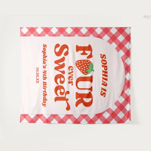フォーエバースウィートストロベリー4th誕生日パーティー タペストリー (正面(横))