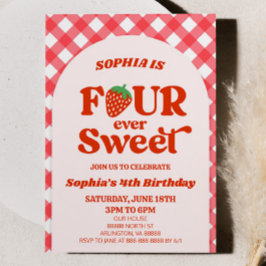 フォーエバースウィートストロベリー4th誕生日パーティー 招待状
