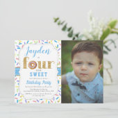 フォーエバースウィートドナットボーイズ4th誕生日招待状 招待状 (スタンド正面)