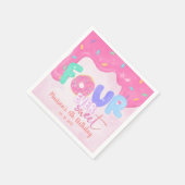 フォーエバースウィートピンクつや消しガールズ誕生日 スタンダードカクテルナプキン (角)