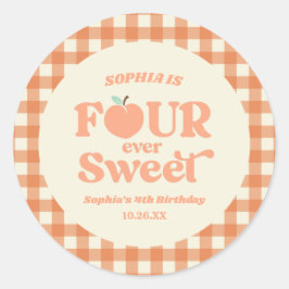 フォーエバースウィートピーチフルーツ4th誕生日パーティー ラウンドシール