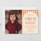 フォーエバースウィートピーチ写真4th誕生日パーティー 招待状 (正面)