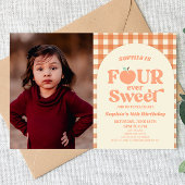 フォーエバースウィートピーチ写真4th誕生日パーティー 招待状