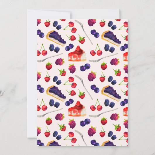 フォーエバースウィートベリーアンドケーキ誕生日 招待状 (裏面)