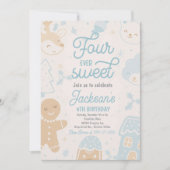 フォーエバースウィートボーイクリスマスクッキー誕生日パート 招待状 (正面)