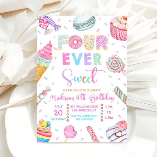 フォーエバースウィート誕生日招待状、キャンディスウィート 招待状