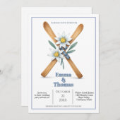 フォーエバースキーエーデルワイスの花結婚の 招待状 (正面/裏面)