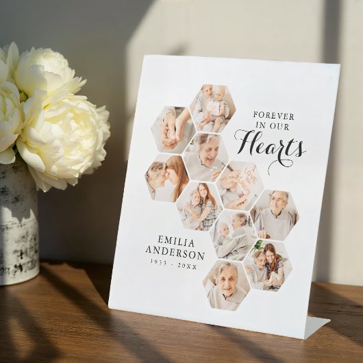 フォーエバーハートモダンメモリアル10枚フォトカード 台座サイン