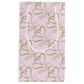 フォーエバーハート金ゴールドオンピンク スモールペーパーバッグ (正面)