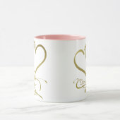 フォーエバーハート金ゴールドオンホワイト マグカップ (中央)