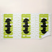 フォーエバーバットマンタイポグラフィシンボルグラフィック ビーチタオル (正面)