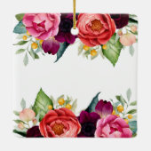 フォーエバーバラフローラパーソナライズされたカップルフォト セラミックオーナメント (裏面)