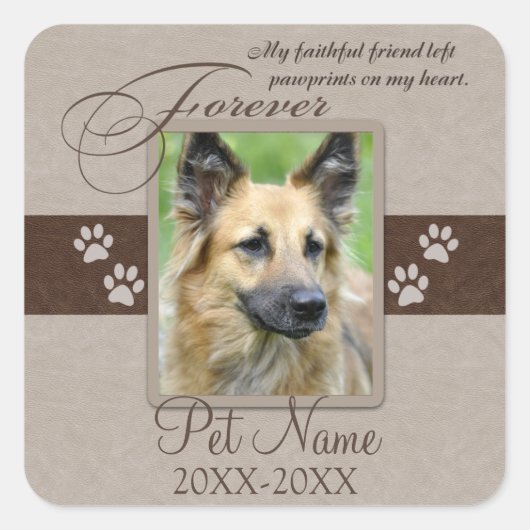 フォーエバーパーラディペット悔やみや弔慰 スクエアシール (正面)