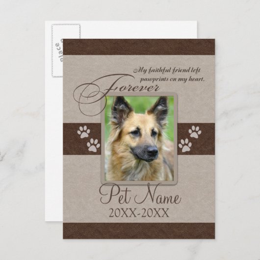 フォーエバーパーラディペット悔やみや弔慰 案内ポストカード (正面/裏面)