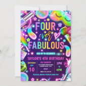 フォーエバーファビュラスグロースパーメイクアップ4周年誕生日 招待状 (正面)