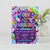 フォーエバーファブルーズグロースパメイクアップ4th誕生日 招待状 (スタンド正面)