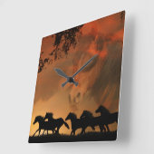 フォーエバーフリーホースクロック スクエア壁時計 (傾斜)