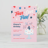 フォーエバーフリー4歳の誕生日パーティの招待状 招待状 (スタンド正面)