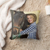 フォーエバーフレンズスクエアフォトラブハートタイポグラフィ クッション (ブランケット)