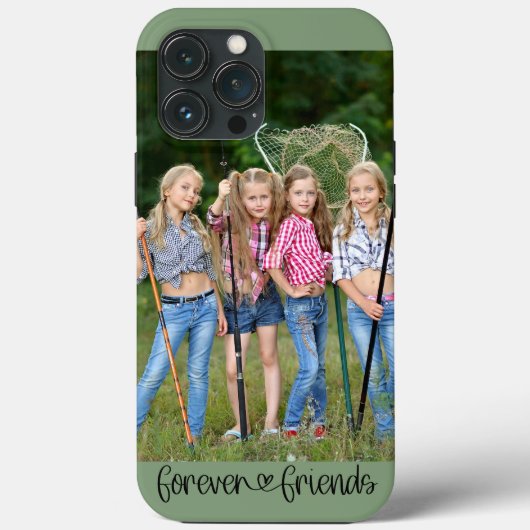 フォーエバーフレンズフォトラブハートタイポグラフィ Case-Mate iPhoneケース (裏面)