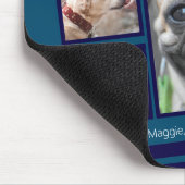 フォーエバーフレンズペットフォトコラージブルー マウスパッド (コーナー)