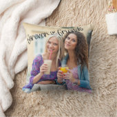 フォーエバーフレンズラブハートタイポグラフィスクエアフォト クッション (ブランケット)
