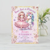フォーエバープリンセスユニコーン4歳パーティー 招待状 (スタンド正面)